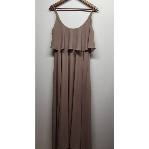 Show Me Your Mumu Maxi Dress Women Sze L Tan Sleeveless Night Gown Wedding Party - Picture 5 of 8